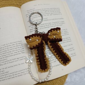 crochet bow key chain