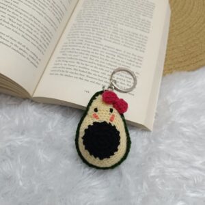 crochet avocado keyring